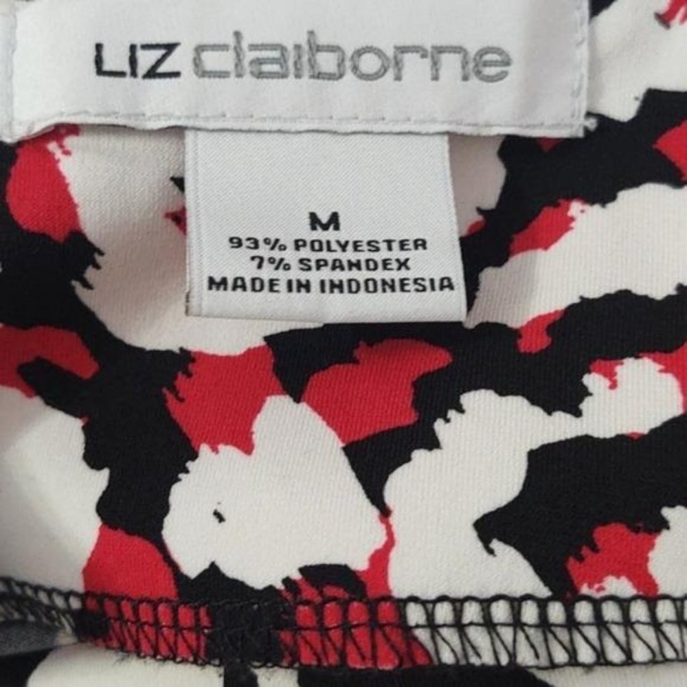 Liz Claiborn Black, Red and White 3/4 Sleeve Shift Dress - Picture 8 of 11